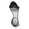 Sandales textile à talon avec paillettes fleur - noir