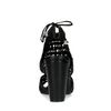 Sandales textile ajourées avec talon - noir