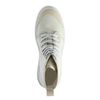 Bottines à lacets en toile avec talon cubain - beige