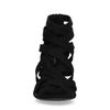 Sandales synthétique verni à talon et brides croisées - noir