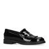 Loafers en cuir verni avec franges - noir