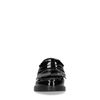 Loafers en cuir verni avec franges - noir