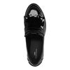 Loafers en cuir verni avec franges - noir