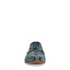 Blauwe leren veterschoenen met snakeskin
