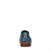 Blauwe leren veterschoenen met snakeskin
