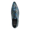 Blauwe leren veterschoenen met snakeskin
