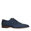 Blauw-paarse veterschoenen met diamantpatroon