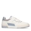 Witte leren sneakers met blauwe details