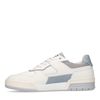 Witte leren sneakers met blauwe details