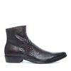 Donkerbruine lage boots met snakeskin
