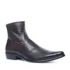 Donkerbruine lage boots met snakeskin