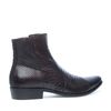 Donkerbruine lage boots met snakeskin