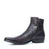 Donkerbruine lage boots met snakeskin
