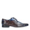 Bruine veterschoenen met snakeskin