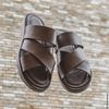 Bruine leren slippers