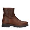 Bruine leren boots met imitatiebont