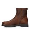 Bruine leren boots met imitatiebont