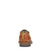 Cognac veterschoenen met bloemenprint