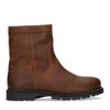 Cognac leren boots met imitatiebont