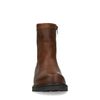 Cognac leren boots met imitatiebont