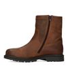 Cognac leren boots met imitatiebont