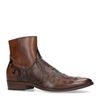 Cognac western boots met snakeskin
