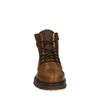 Cognac leren veterboots met imitatiebont