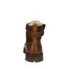 Cognac leren veterboots met imitatiebont