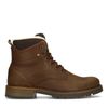 Cognac leren veterboots met beige voering