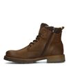 Cognac leren veterboots met beige voering