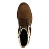Cognac leren veterboots met beige voering