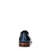 Donkerblauwe leren veterschoenen met print