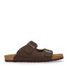 Donkerbruine leren slippers