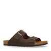 Donkerbruine leren slippers