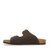 Donkerbruine leren slippers