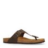 Donkerbruine leren teenslippers