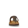 Donkerbruine leren teenslippers