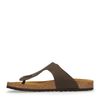 Donkerbruine leren teenslippers