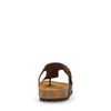 Donkerbruine leren teenslippers