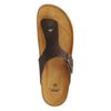 Donkerbruine leren teenslippers