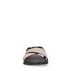 Bruine leren sandalen met beige details