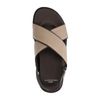 Bruine leren sandalen met beige details