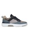 Beige sneakers met blauwe details