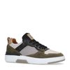 Groene leren sneakers met details