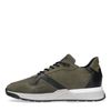Donkergroene leren sneakers