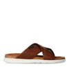 Cognac slippers met gekruiste banden