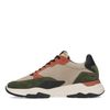 Beige leren sneakers met groene details