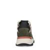 Beige leren sneakers met groene details