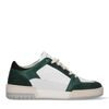 Groene sneakers met suède details