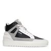 Witte leren hoge sneakers met suède details